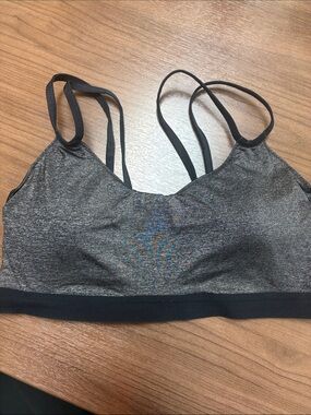 Nike Heather Charcoal Shimmer Double-Strap Sports Bralette